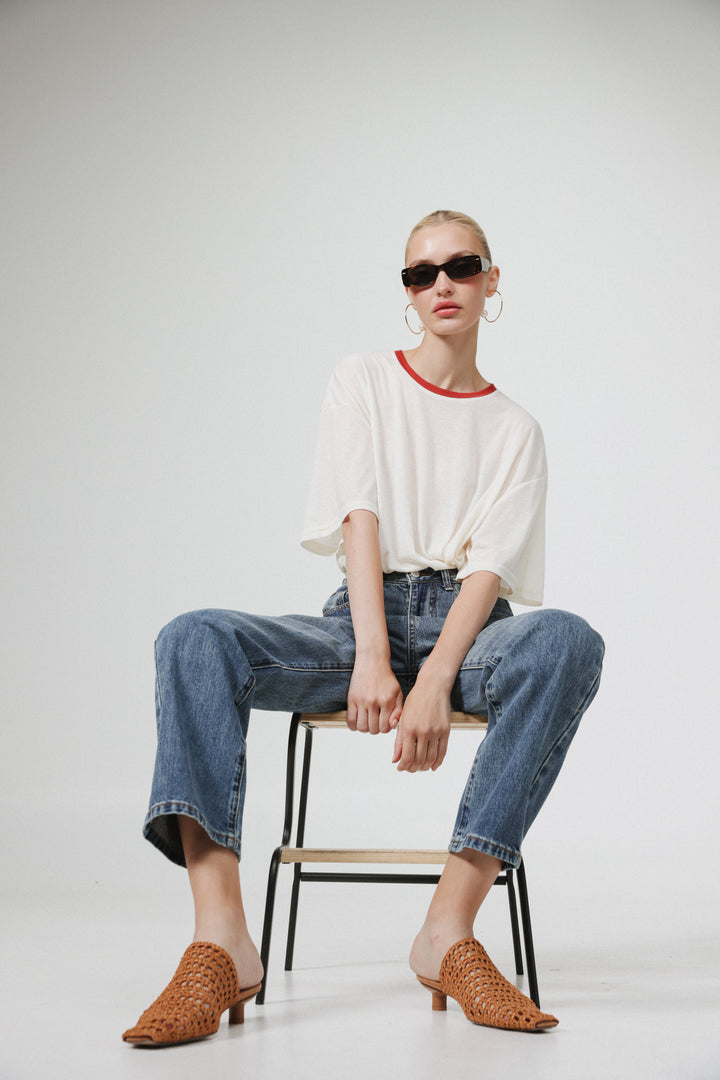 Camel Woven Straw Mules