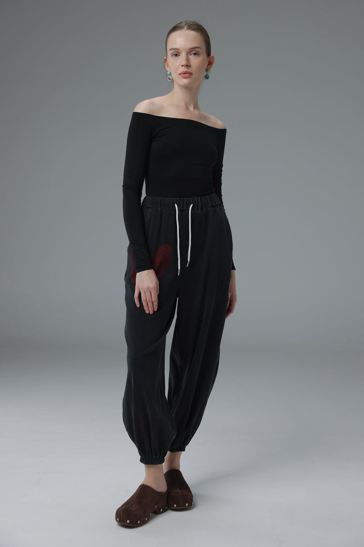 Daniela's Dark Grey Ribbed Joggers