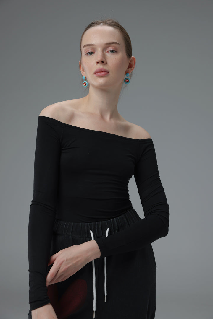 Daniela's Black Off Shoulder Bodysuit