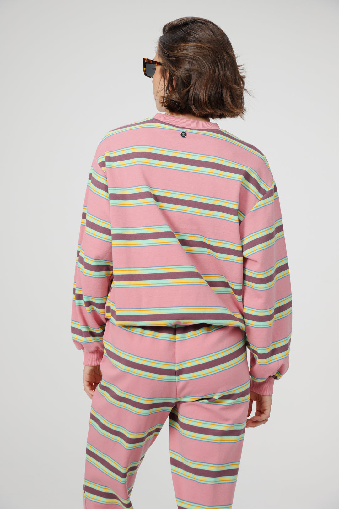 Bestie Pink Striped Sweatshirt