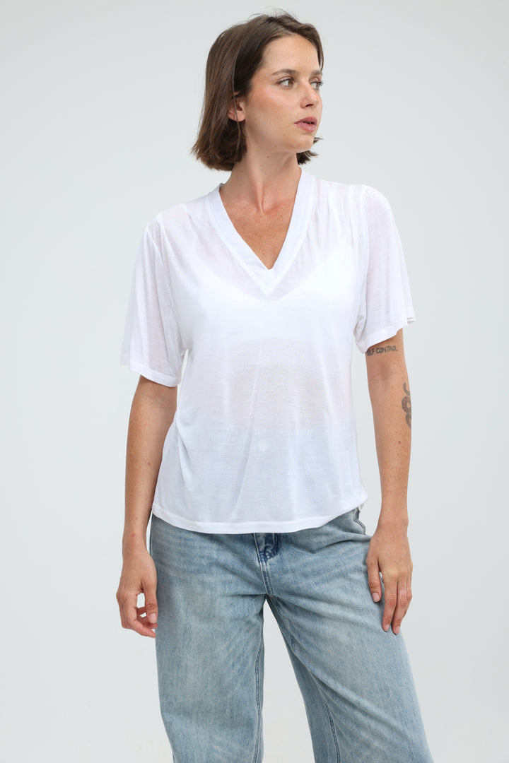 Clean57 White V T-Shirt