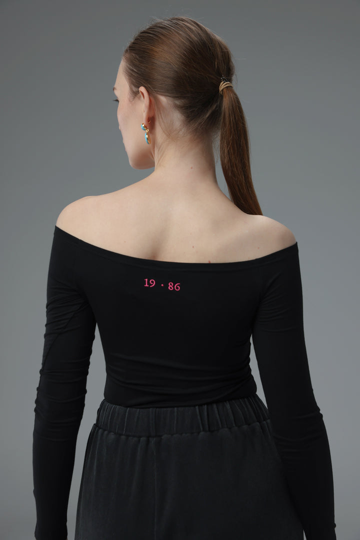 Daniela's Black Off Shoulder Bodysuit