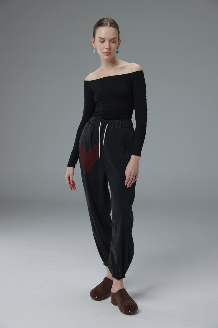 Daniela's Dark Grey Ribbed Joggers