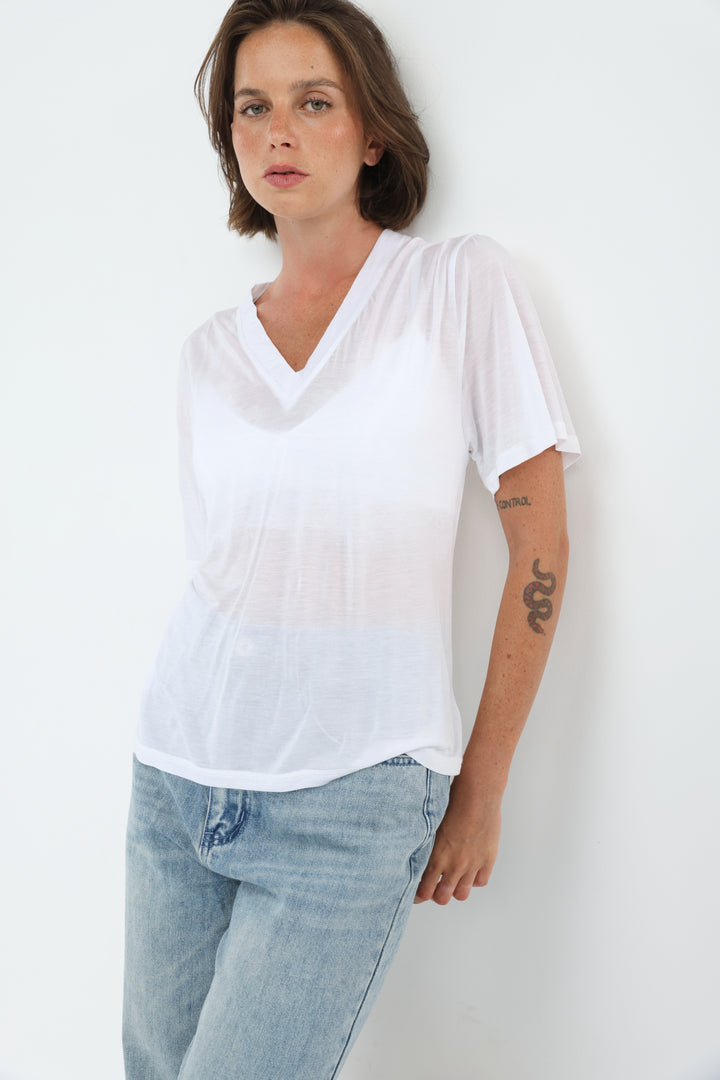 Clean57 White V T-Shirt