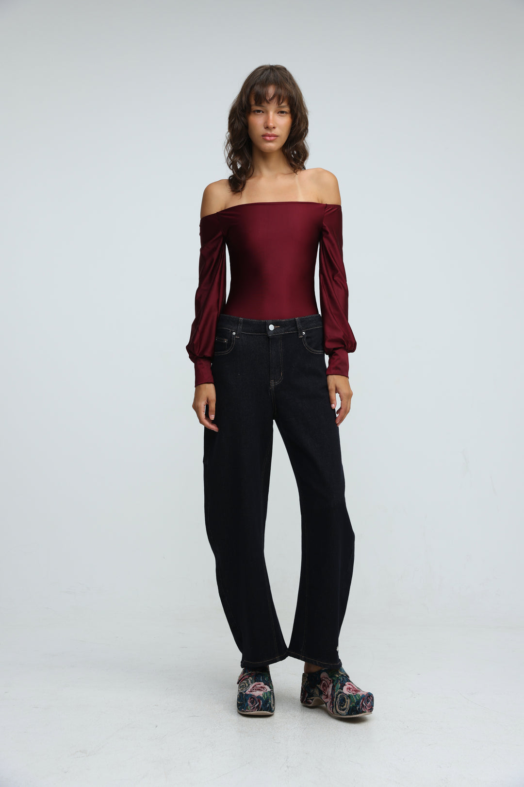 Era Wine Off Shoulder Bodysuit