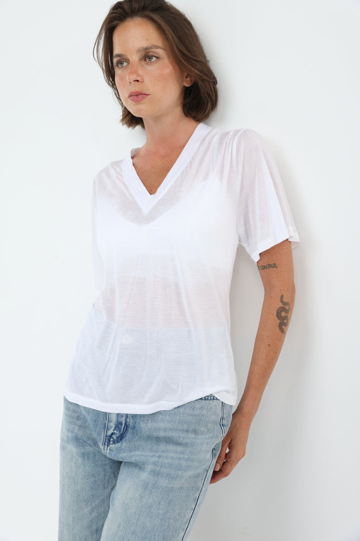 Clean57 White V T-Shirt