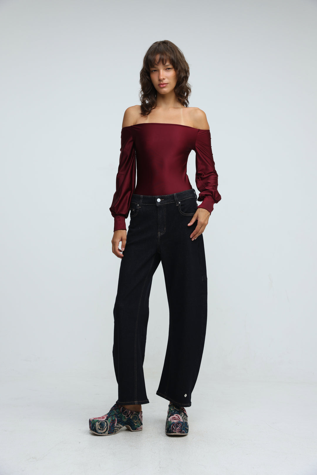Era Wine Off Shoulder Bodysuit