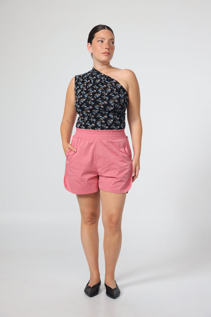Joy Cream Floral One Shoulder Top