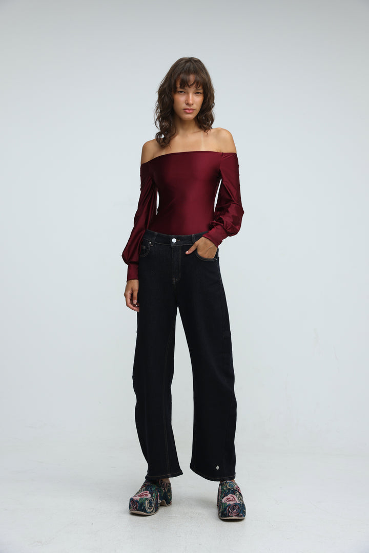 Era Wine Off Shoulder Bodysuit