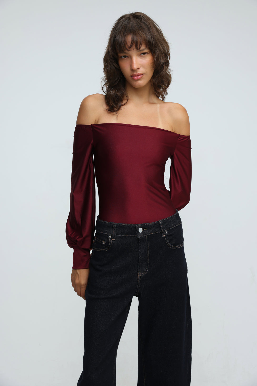 Era Wine Off Shoulder Bodysuit