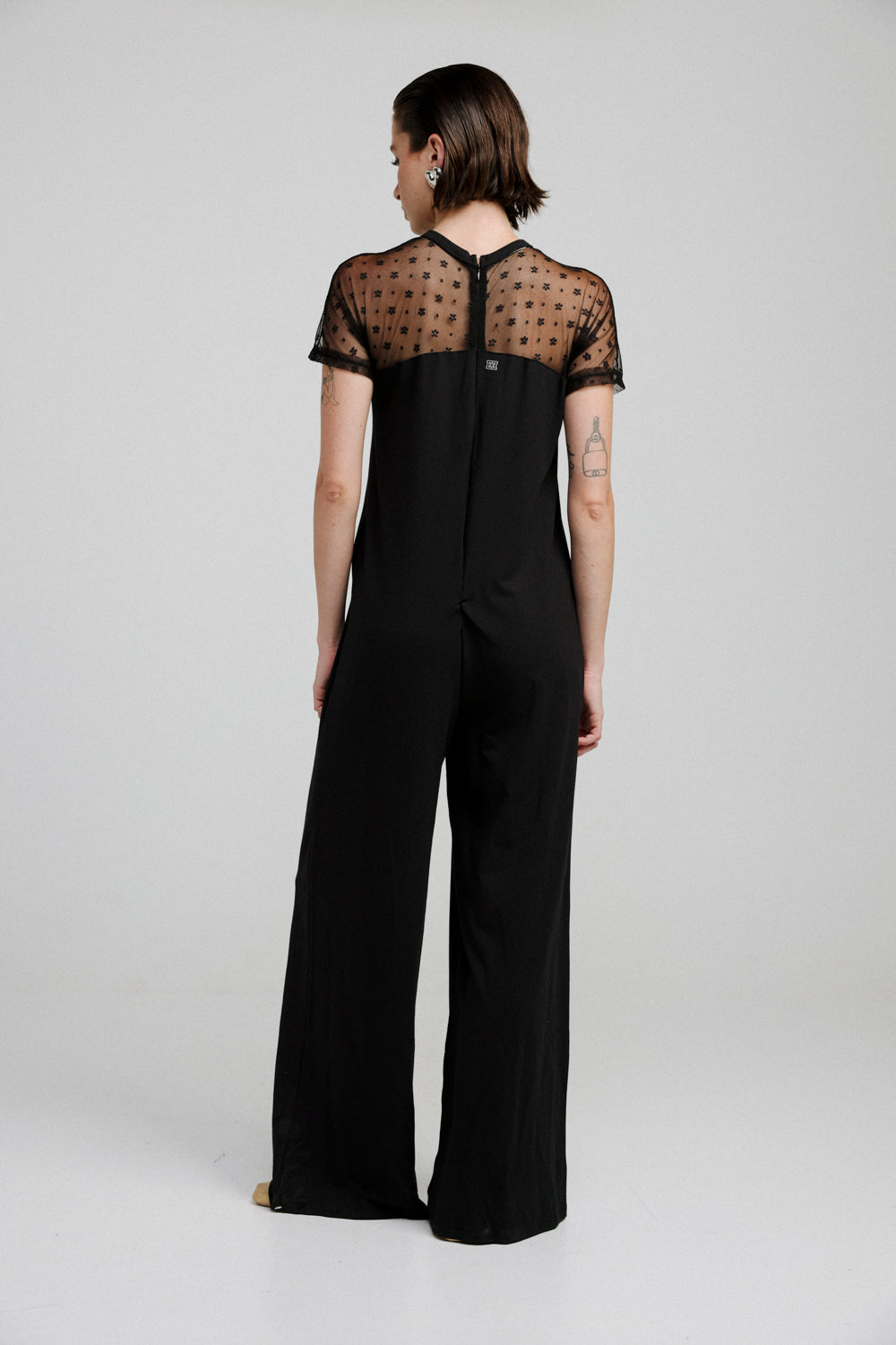 Lacing Black Jumpsuit