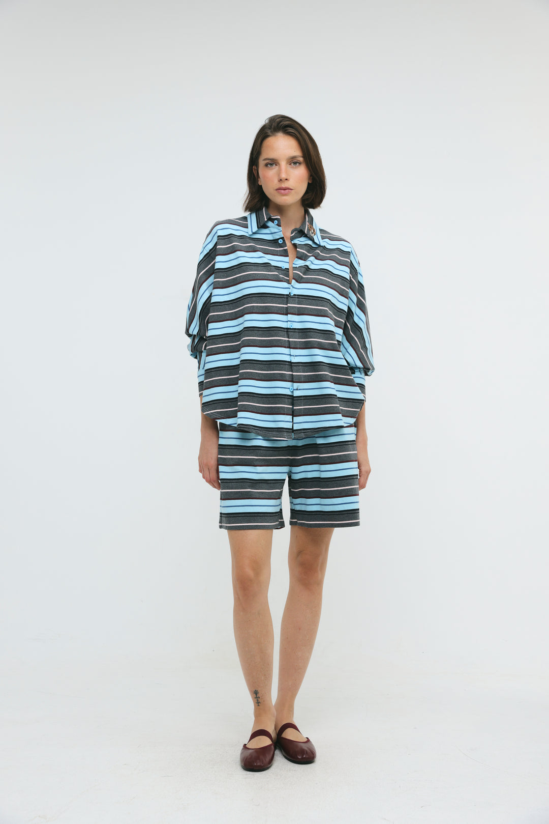 Crossing Grey Stripes Polo