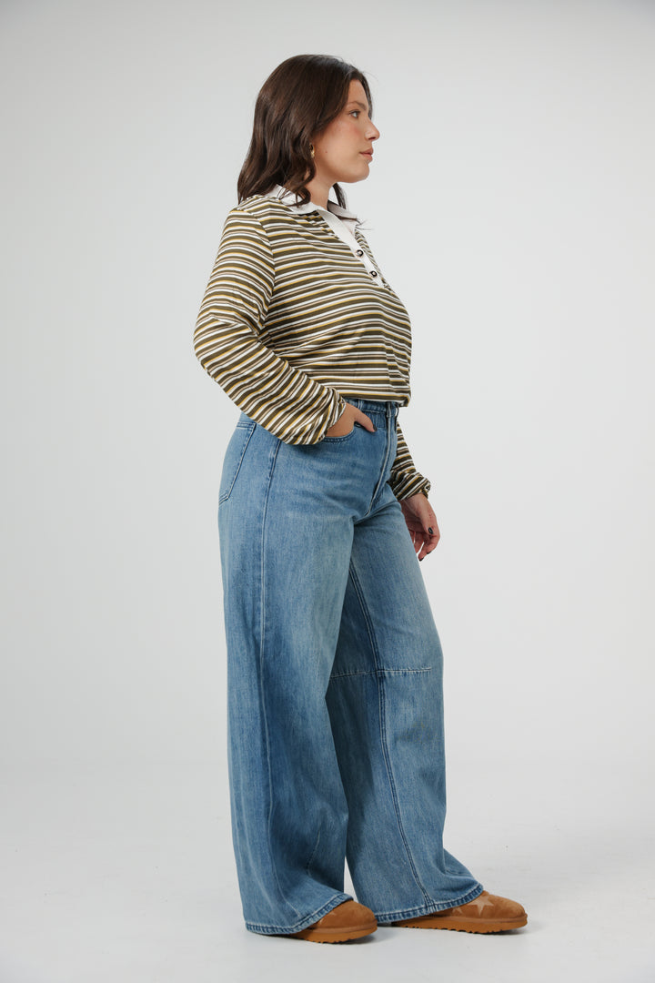 Forward Grey Striped Padded Polo