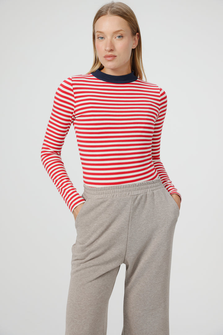Search Red Striped Bodysuit