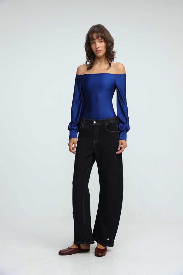 Era Blue Off Shoulder Bodysuit