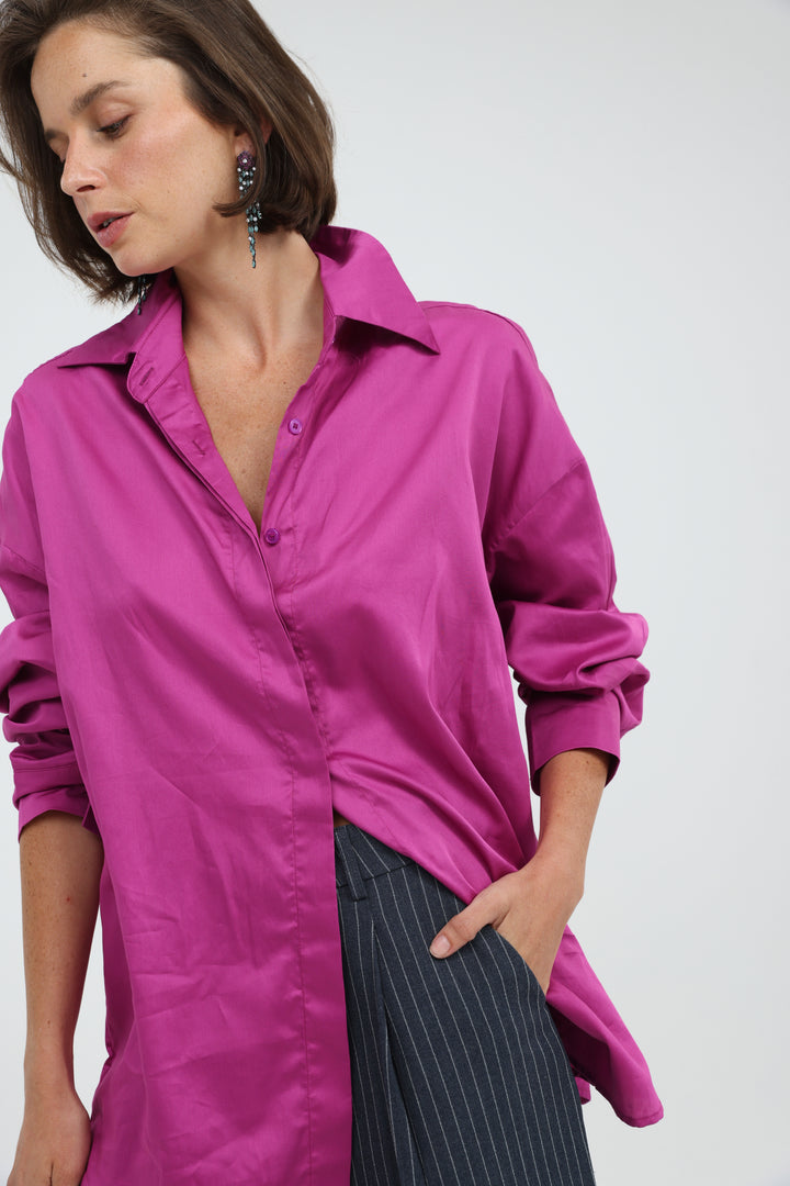 Hot Pink Buttoned Shirt