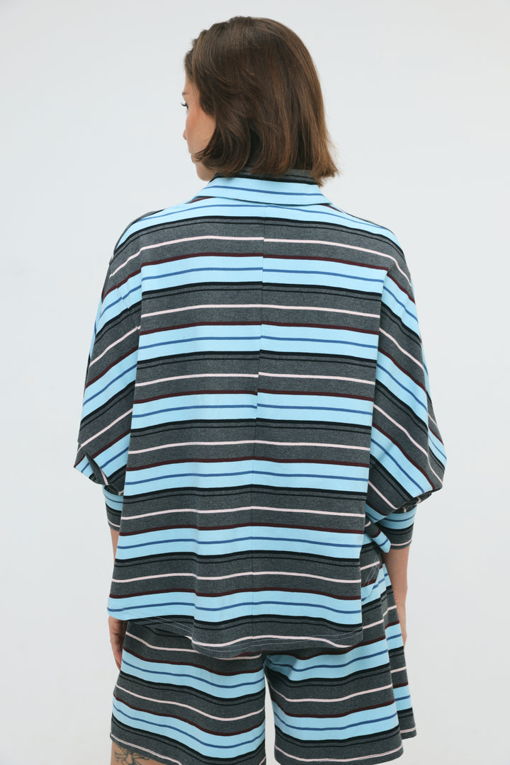 Crossing Grey Stripes Polo
