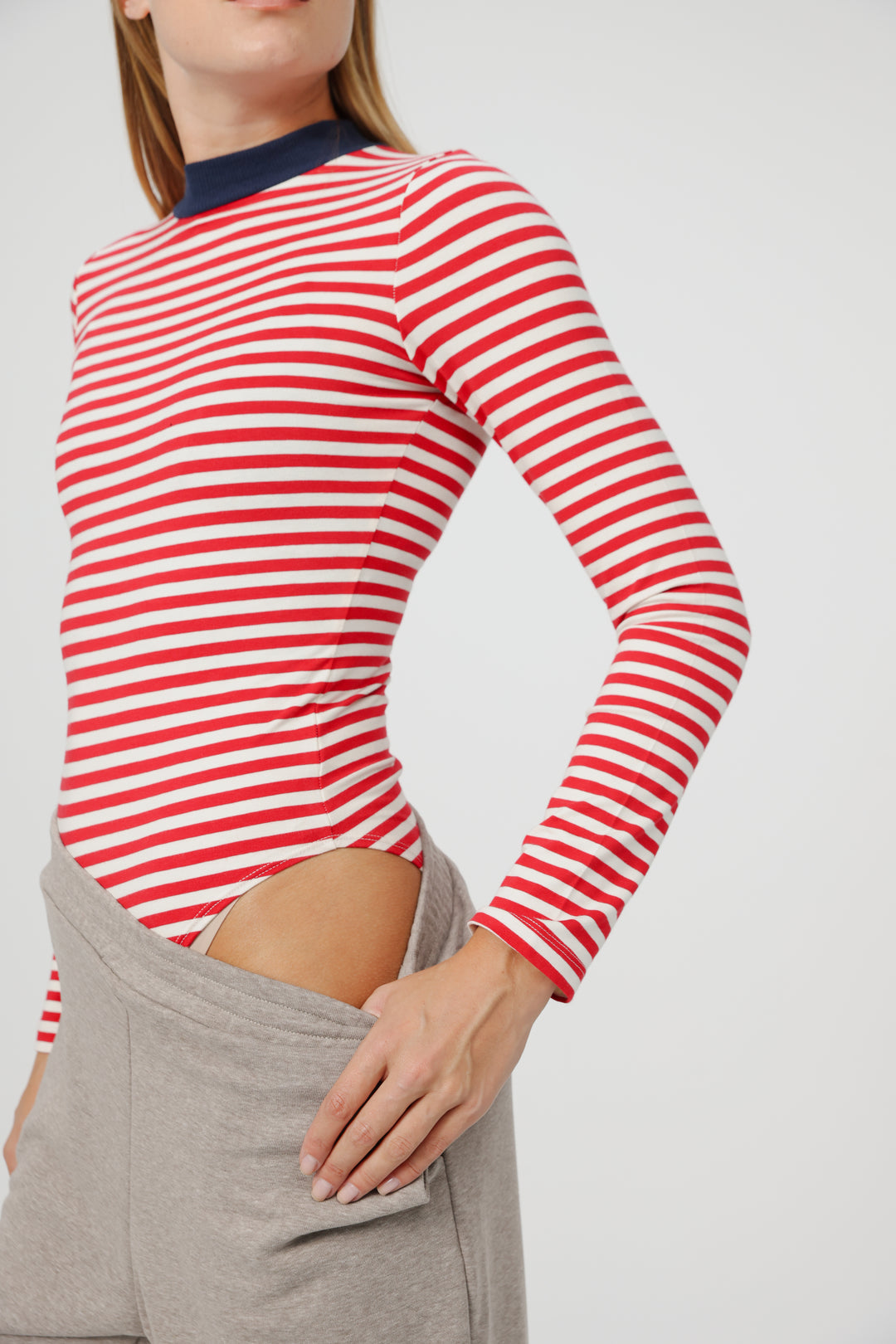 Search Red Striped Bodysuit