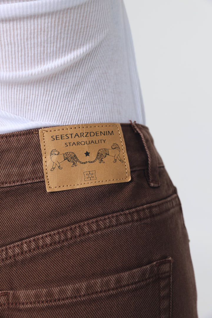 Star 489 Brown Boyfriend Shorts