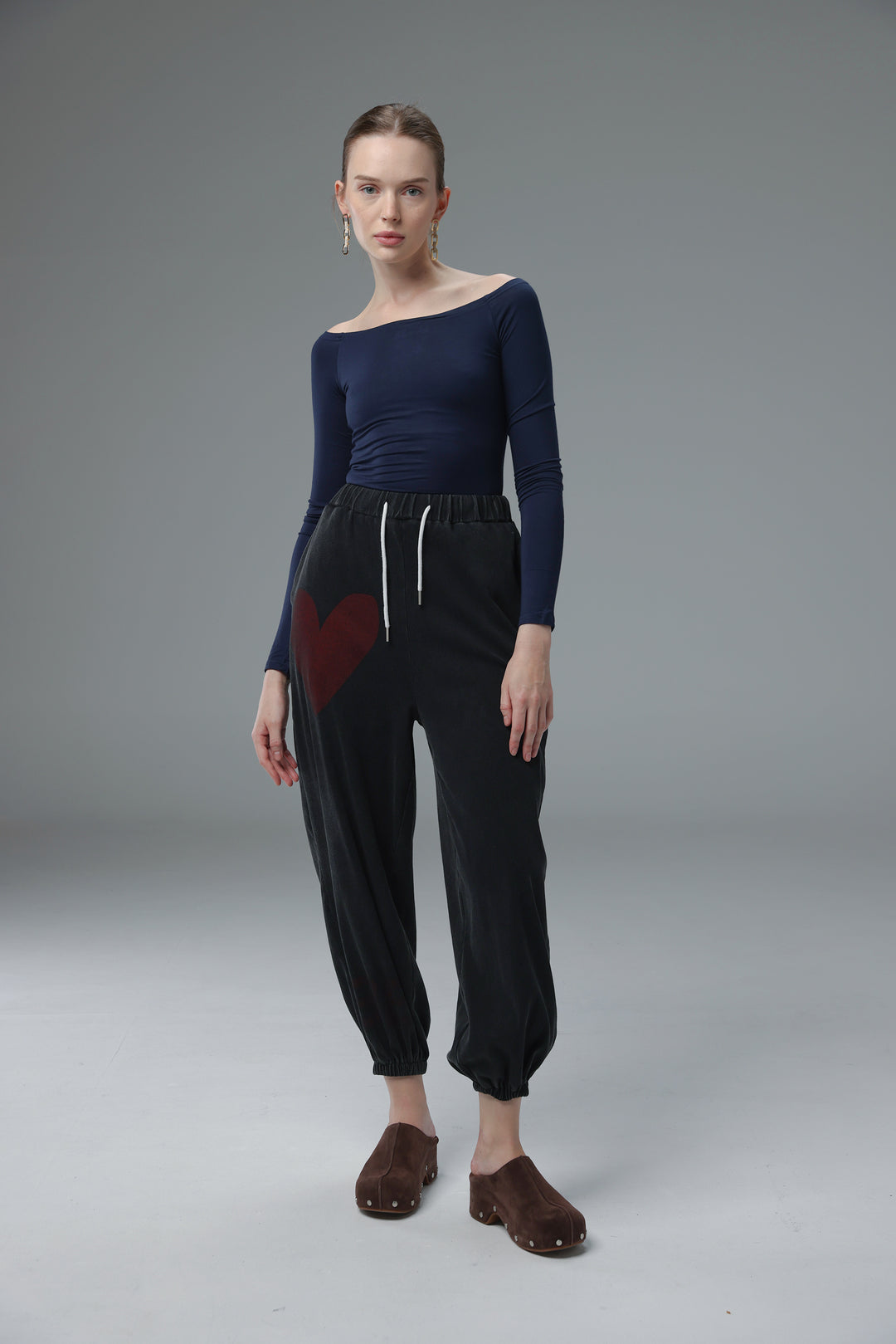 Daniela's Dark Grey Ribbed Joggers