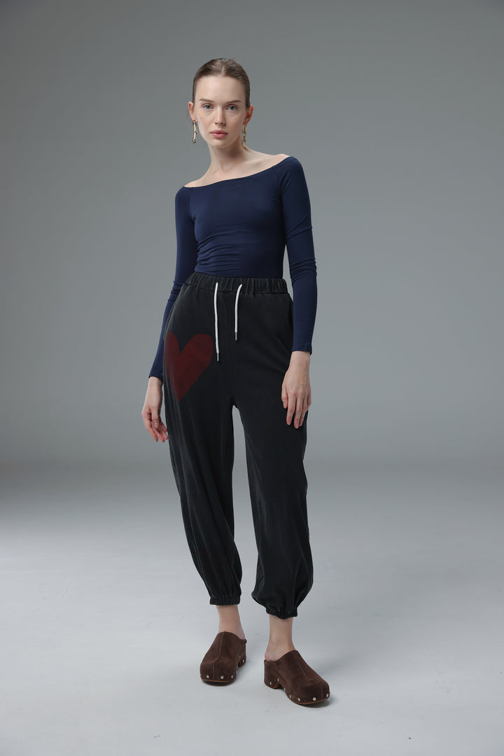 Daniela's Dark Grey Ribbed Joggers