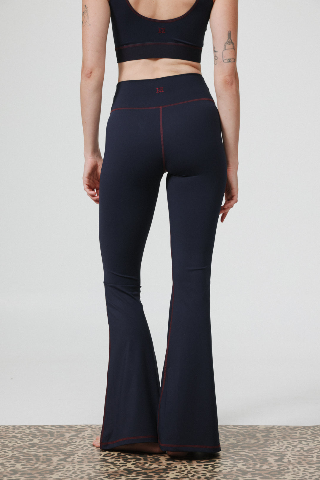 Hershko Navy Flared Leggings