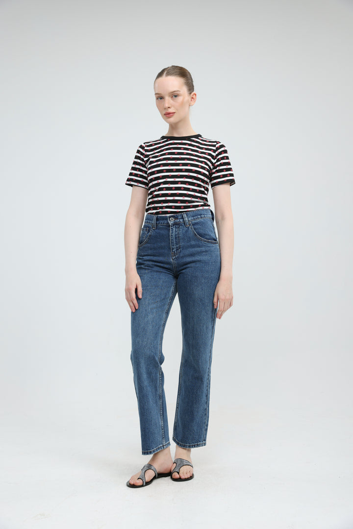 Doodle Black Striped T-Shirt
