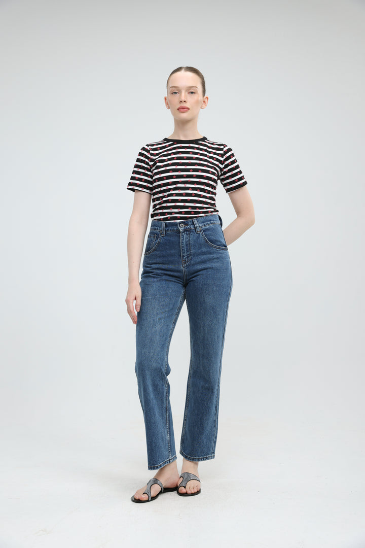 Doodle Black Striped T-Shirt