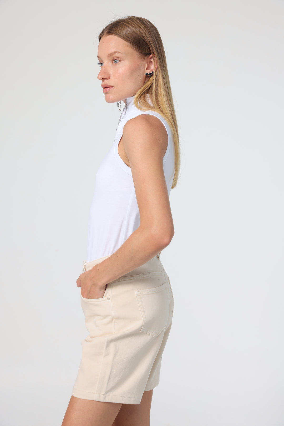 Zipper White Tank