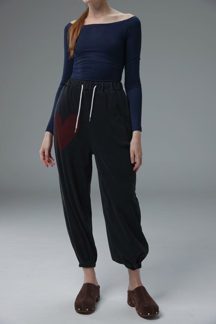 Daniela's Dark Grey Ribbed Joggers