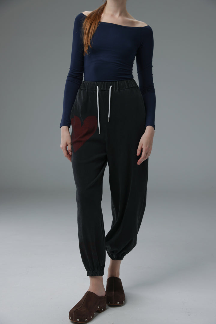 Daniela's Dark Grey Ribbed Joggers