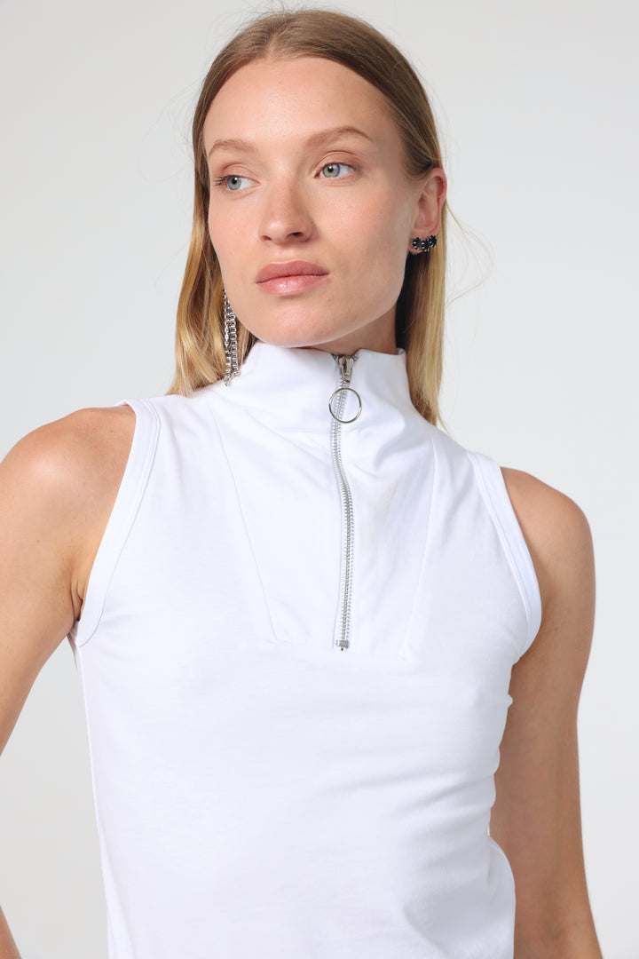 Zipper White Tank
