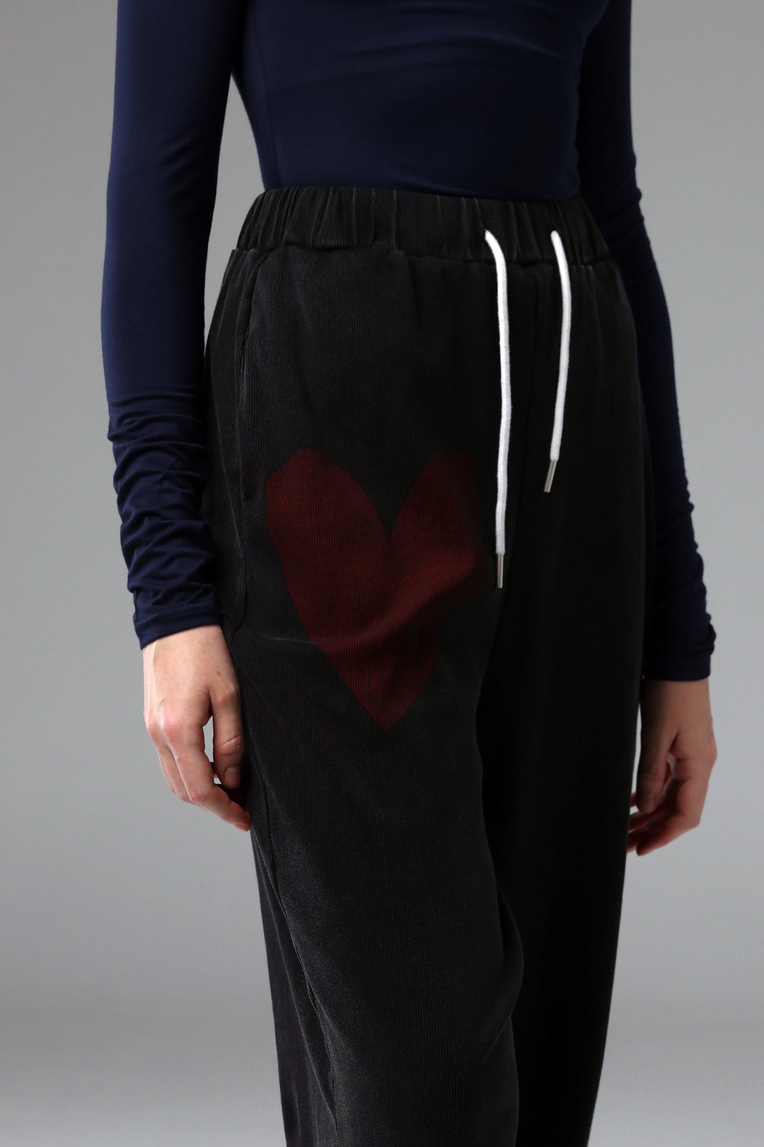 Daniela's Dark Grey Ribbed Joggers