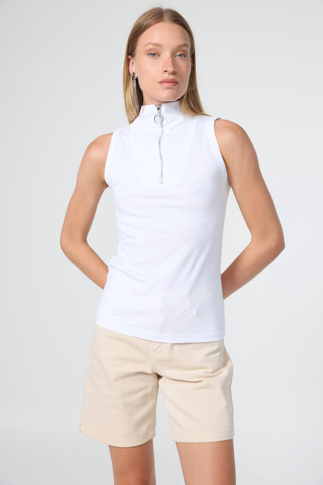 Zipper White Tank