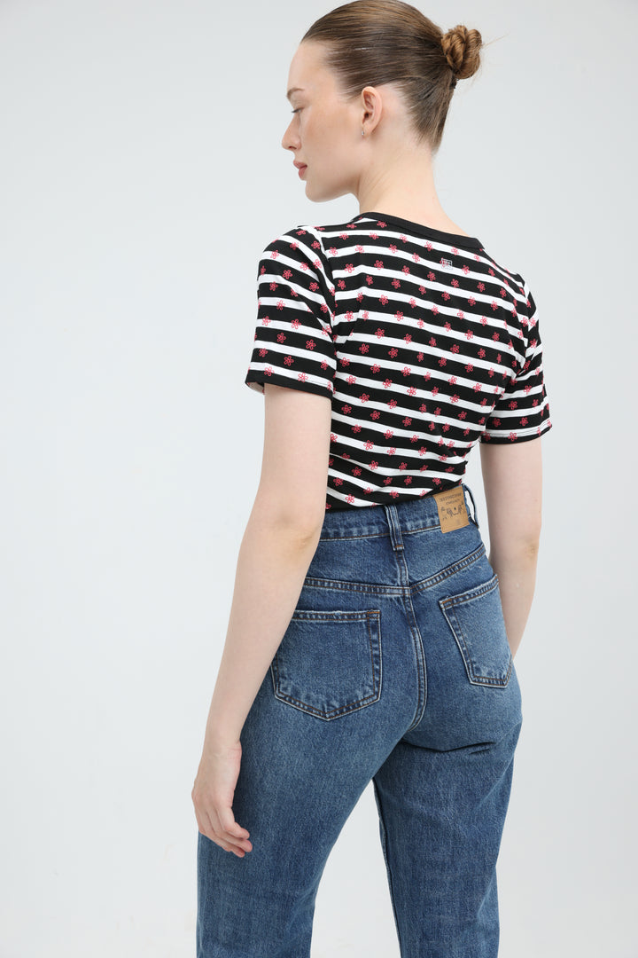 Doodle Black Striped T-Shirt