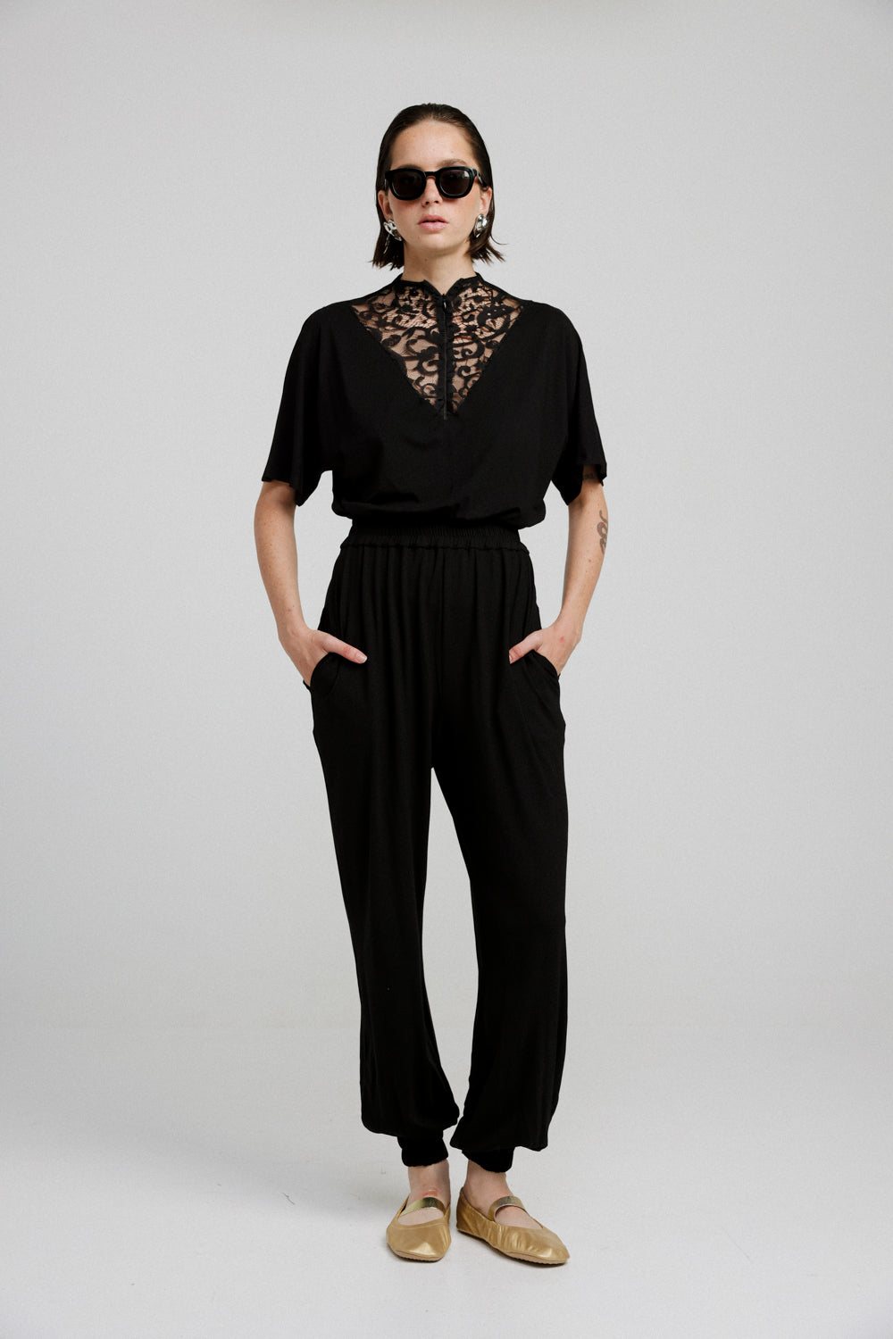 Adamon Black Lace Jumpsuit