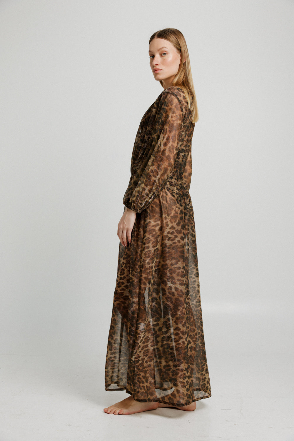 Hillside Sparkly Leopard Kimono