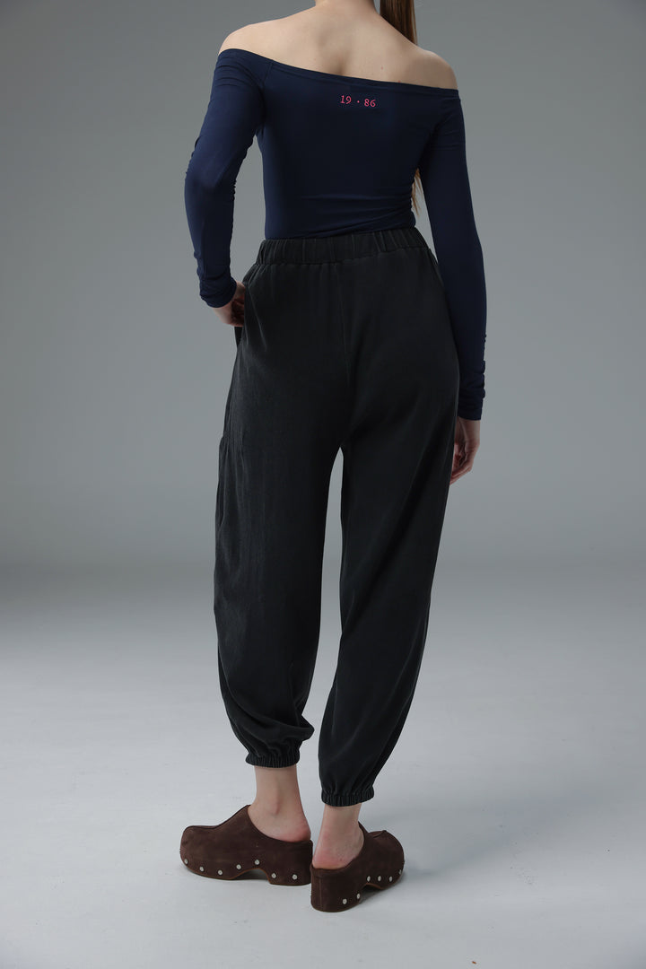 Daniela's Dark Grey Ribbed Joggers