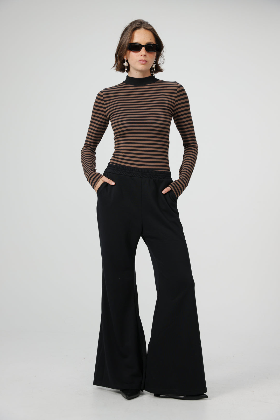 Search Brown Striped Bodysuit