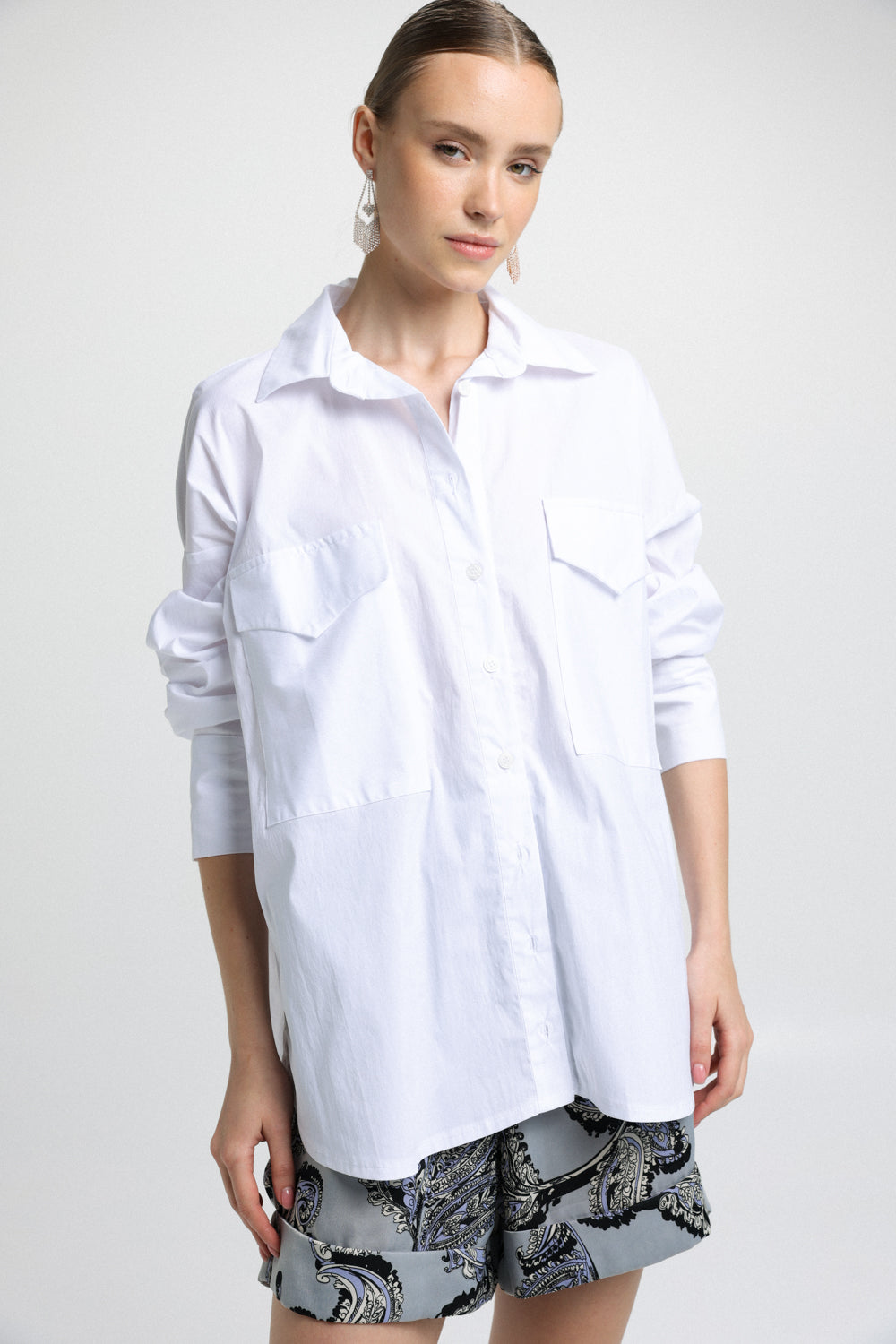 Mixed White Buttoned Shirt