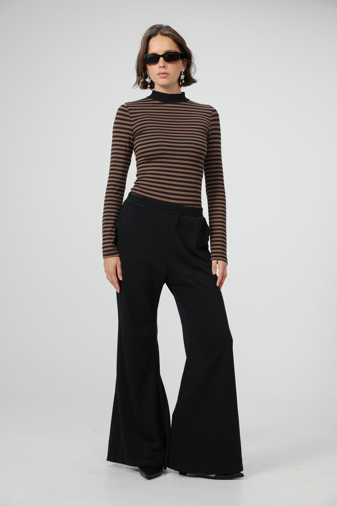 Search Brown Striped Bodysuit