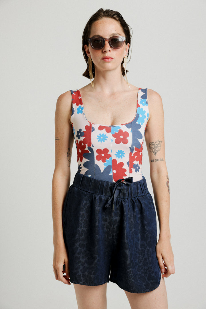 Corset Floral Tank