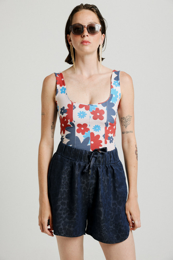 Corset Floral Tank