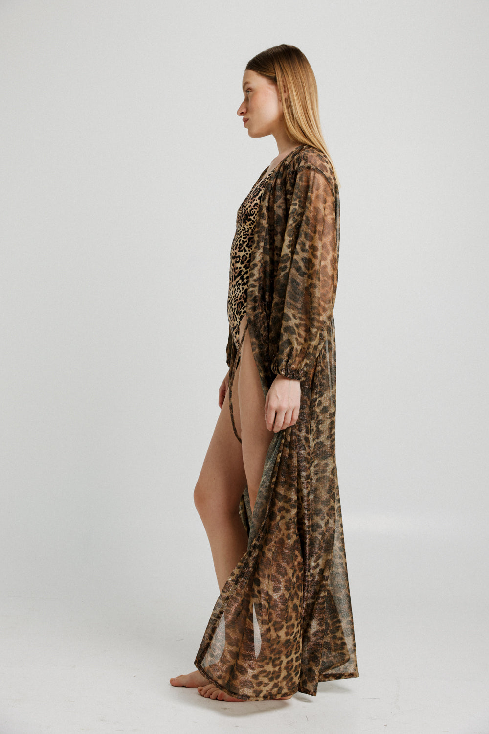 Hillside Sparkly Leopard Kimono