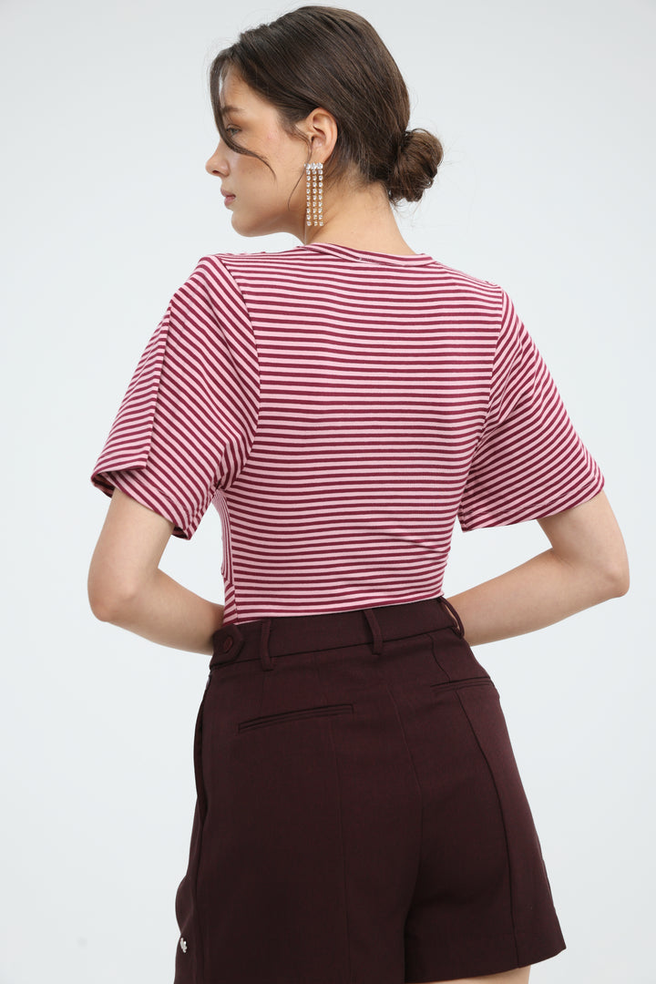 Priority Wine Stripes Bodysuit