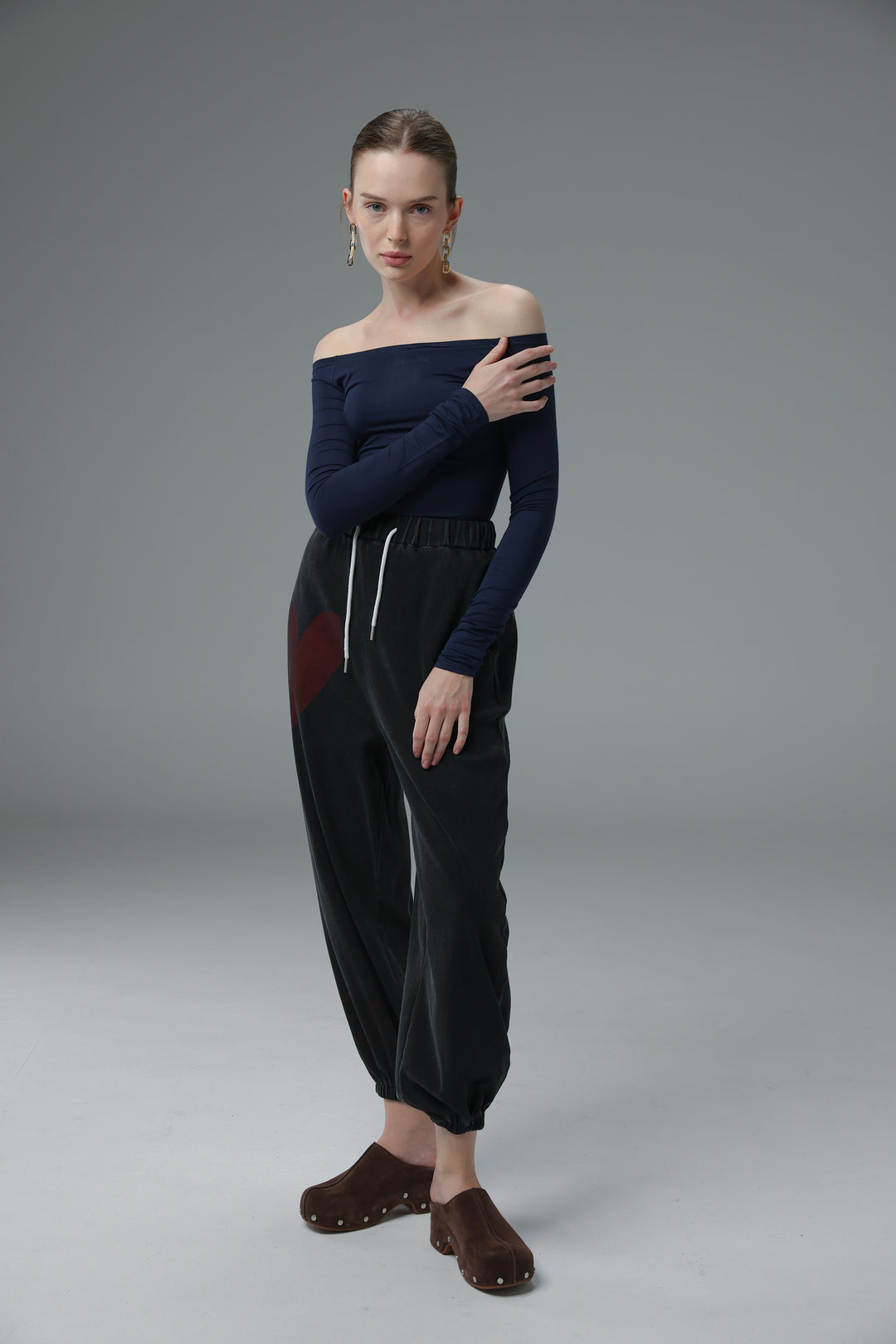 Daniela's Navy Off Shoulder Bodysuit