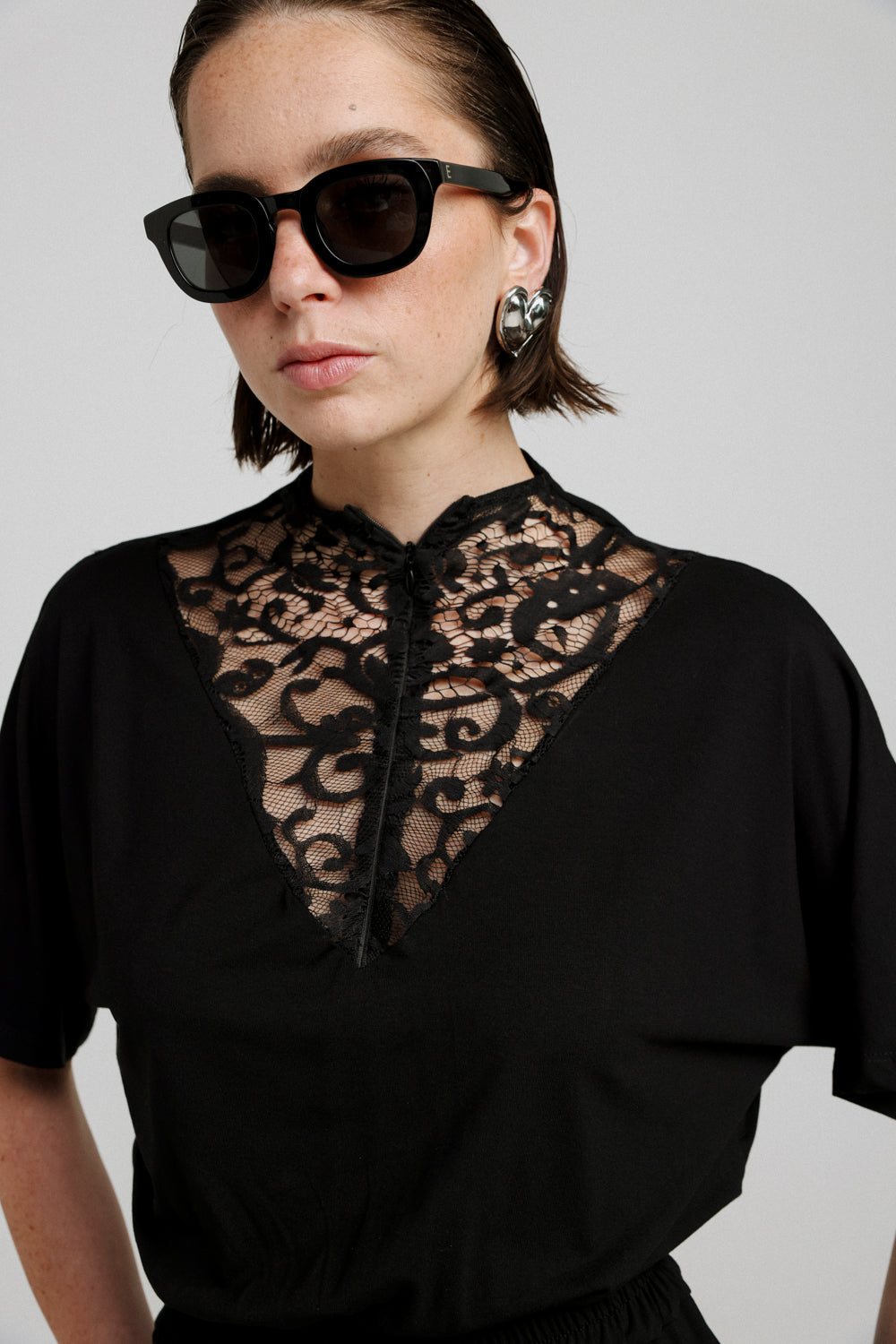 Adamon Black Lace Jumpsuit