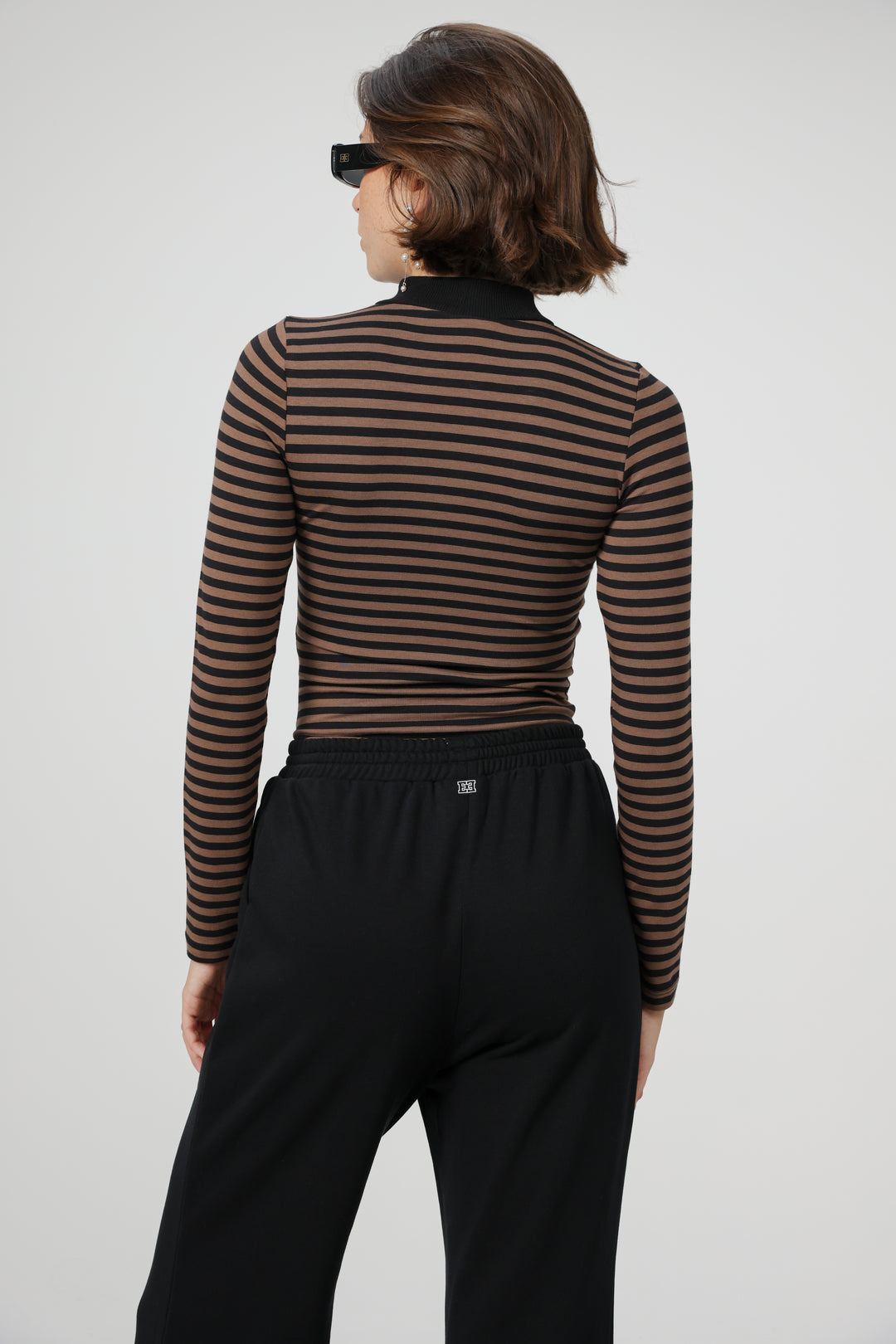Search Brown Striped Bodysuit