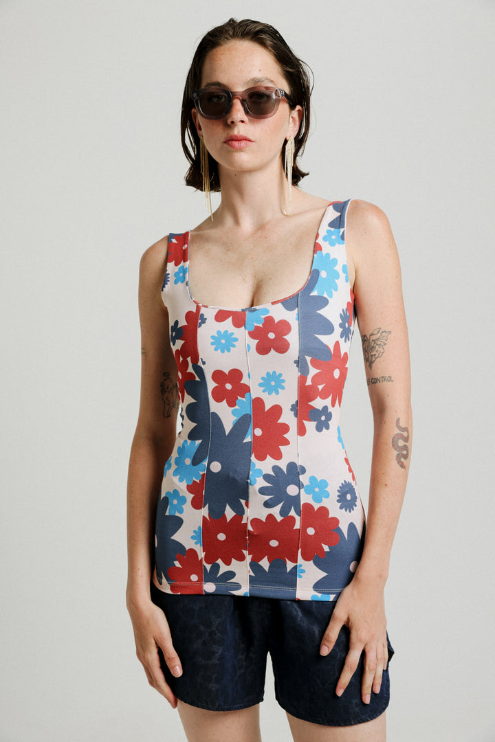 Corset Floral Tank