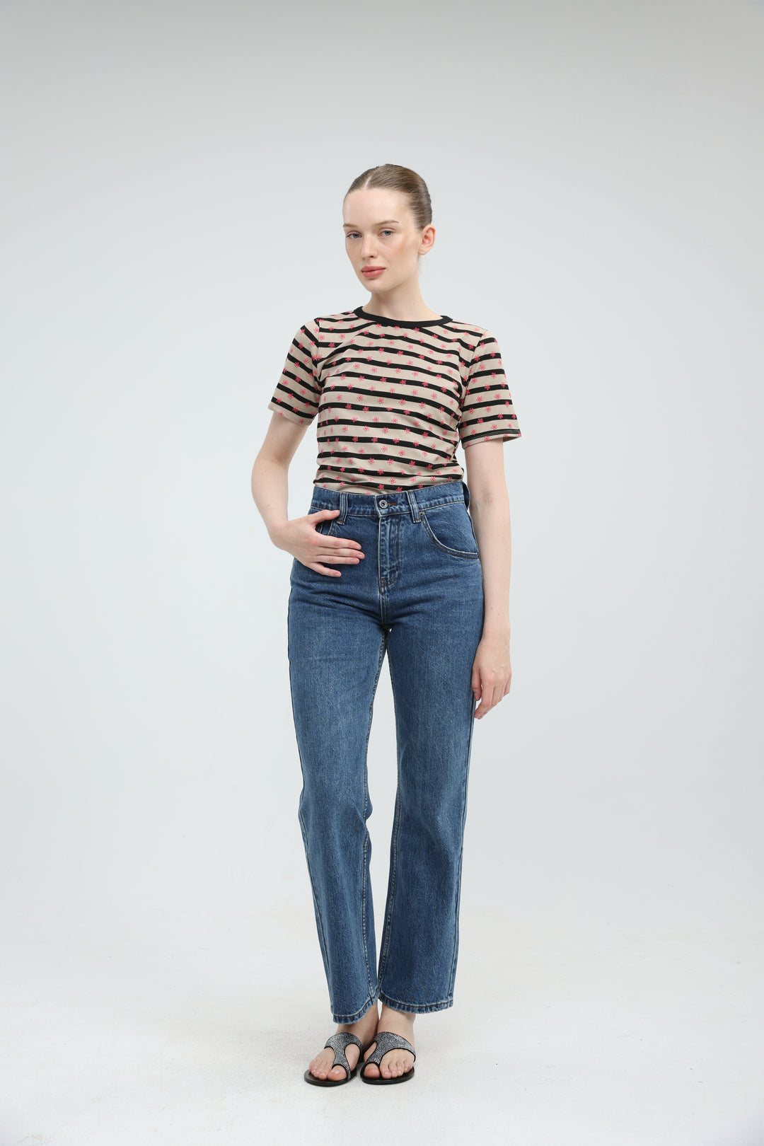 Doodle Camel Striped T-Shirt
